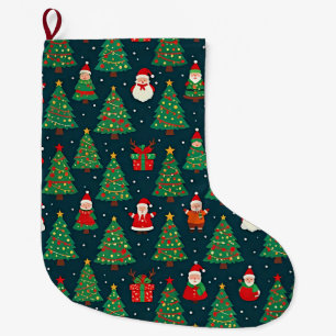 Calcetín Navideño Grande Tema de vacaciones de Navidad