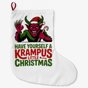 Calcetín Navideño Grande Tenga un pequeño Krampus Navidad Krampus L