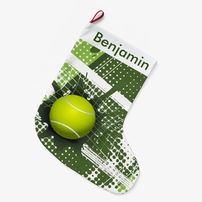 Calcetín Navideño Grande Tenis diseño grandes Navidades (Frente (Colgado))