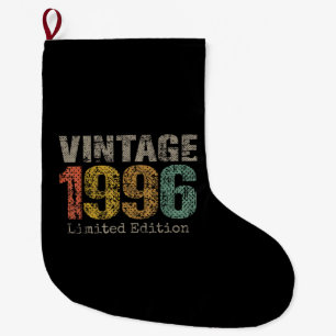 Calcetín Navideño Grande Texto Vintage 1996 Regalo Cumpleaños 30 Hombres Mu