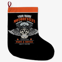 Tienda de motocicletas con cráneo y motocicleta pe