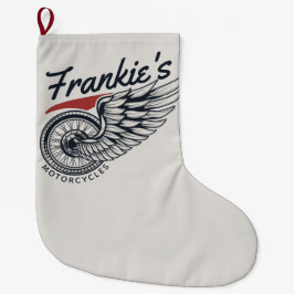 Calcetín Navideño Grande Tienda personalizada de motocicletas Volando en bi
