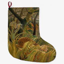 Calcetín Navideño Grande Tigre sorprendido en tormenta tropical