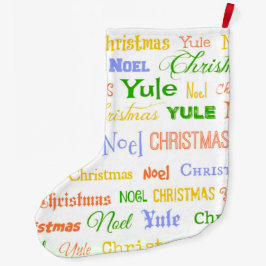 Calcetín Navideño Grande Tipografía de Navidad