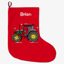 Tractor con la guirnalda del navidad