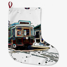 Calcetín Navideño Grande Tranvía de TRC Neon en stad Grandes Navidades