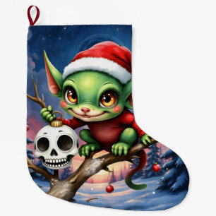 Calcetín Navideño Grande Travieso Duende – El Pequeño Elfo de Navidad.
