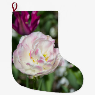 Calcetín Navideño Grande Tulipanes rosa brillante en un día soleado