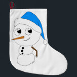 Calcetín Navideño Grande un chibi snowman<br><div class="desc">Un muñeco de nieve chibi</div>
