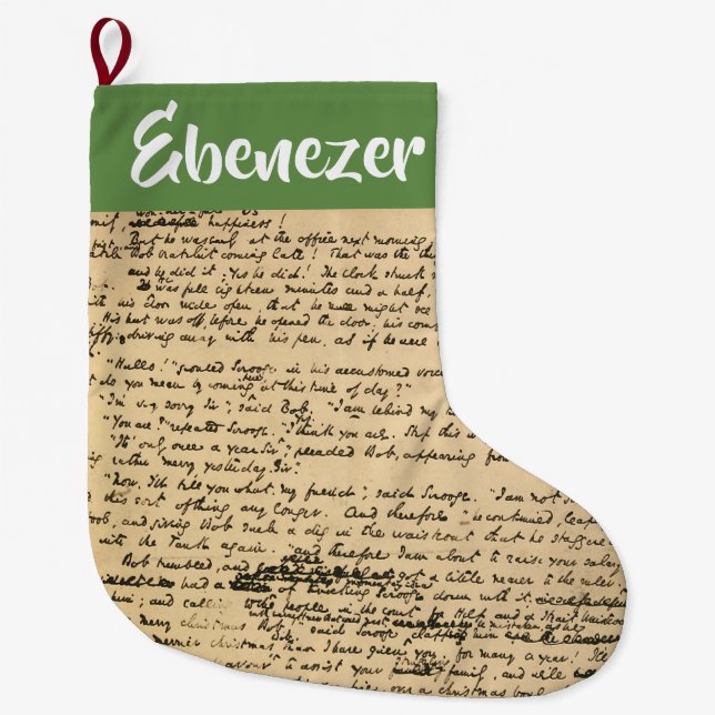 Calcetín Navideño Grande Un manuscrito de la original del villancico del (Anverso)