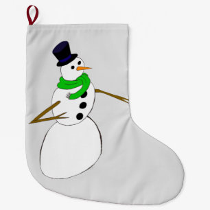 Calcetín Navideño Grande un muñeco de nieve