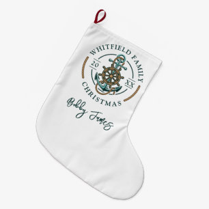 Calcetín Navideño Grande Vacaciones de Navidades Náuticos Personalizados