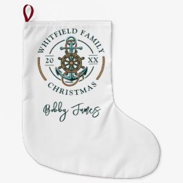 Calcetín Navideño Grande Vacaciones de Navidades Náuticos Personalizados