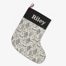 Vacaciones de Ornamentos Vintage en Negro y Marfil