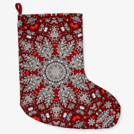 Calcetín Navideño Grande Vacaciones Decorativas Rojas