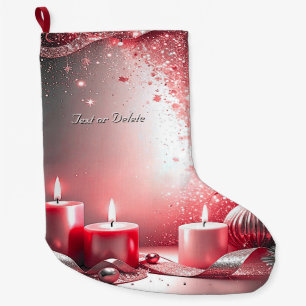 Calcetín Navideño Grande Velas rojas vacaciones de Navidades decorativos le