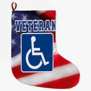Calcetín Navideño Grande Veteranos discapacitados de los Estados Unidos