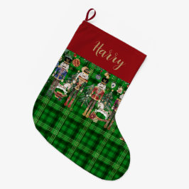 Calcetín Navideño Grande Vintage festivo La Placa Verde Nutcracker