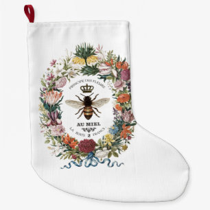 CALCETÍN NAVIDEÑO GRANDE VINTAGE MODERNA BOTANICAL QUEEN BEE