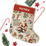 Calcetín Navideño Grande Vintage Navidades victorianos Santa Claus<br><div class="desc">El viejo Santa Claus vintage decora este Navidad. Festiva y nostálgica para la temporada de Navidades. Diseñado para ti por Blackberry Boulevard.</div>