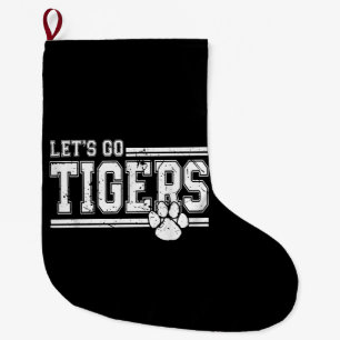 Calcetín Navideño Grande Vintage Tigers School Sports Name Retro