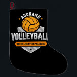 Calcetín Navideño Grande Voleibol ADD TEXTO Escuela Varsity Team Player<br><div class="desc">Jugador de voleibol AÑADIR NOMBRE Equipo Escuela Deportivo Diseño de atleta - Personalizar con su nombre o Personalizado de texto!</div>