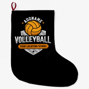 Calcetín Navideño Grande Voleibol ADD TEXTO Escuela Varsity Team Player