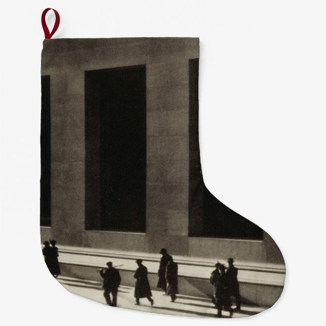 Calcetín Navideño Grande Wall Street (por Paul Strand, 1915) (Anverso)