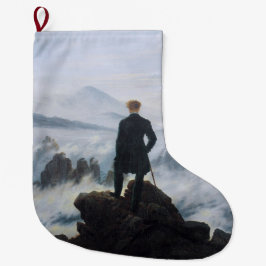 Calcetín Navideño Grande Wanderer encima del mar de niebla (por C.D. Friedr