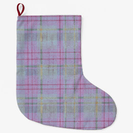Calcetín Navideño Grande  Weathered Lavender Plaid 