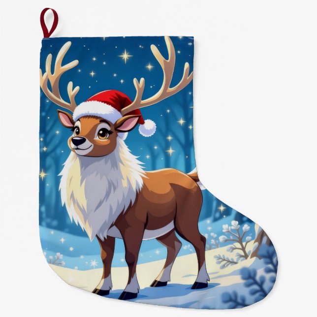 Calcetín Navideño Grande „Weihnachtliche Harmonie“ (Anverso)