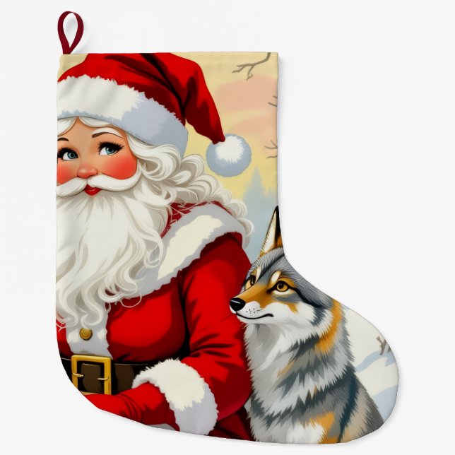 Calcetín Navideño Grande „Weihnachtliche Harmonie“ (Anverso)