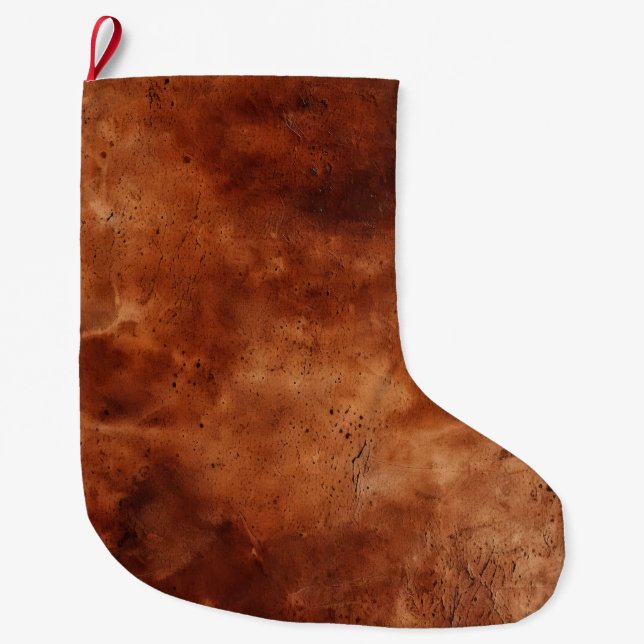 Calcetín Navideño Grande Western Brown Howdy Cowboy Brown (Anverso)