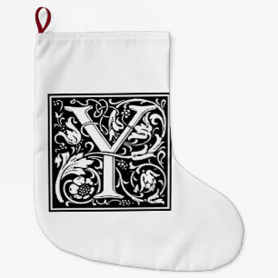Calcetín Navideño Grande William Morris Alphabet "Y"