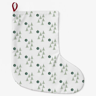 Calcetín Navideño Grande Winter Pines Gift Wrap