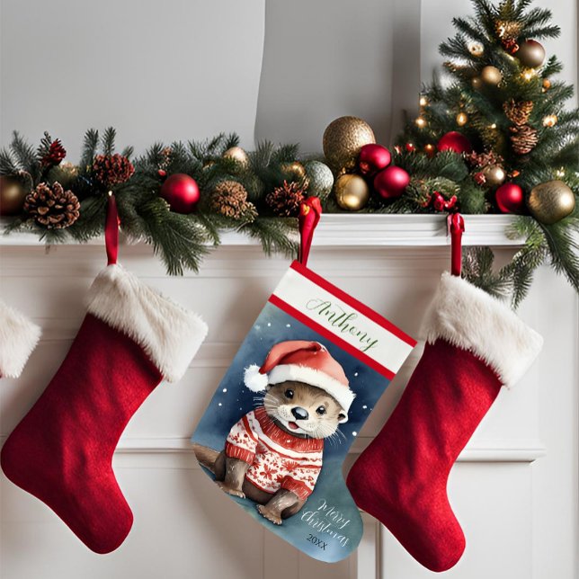 Calcetín Navideño Grande Xmas Otter (Subido por el creador)