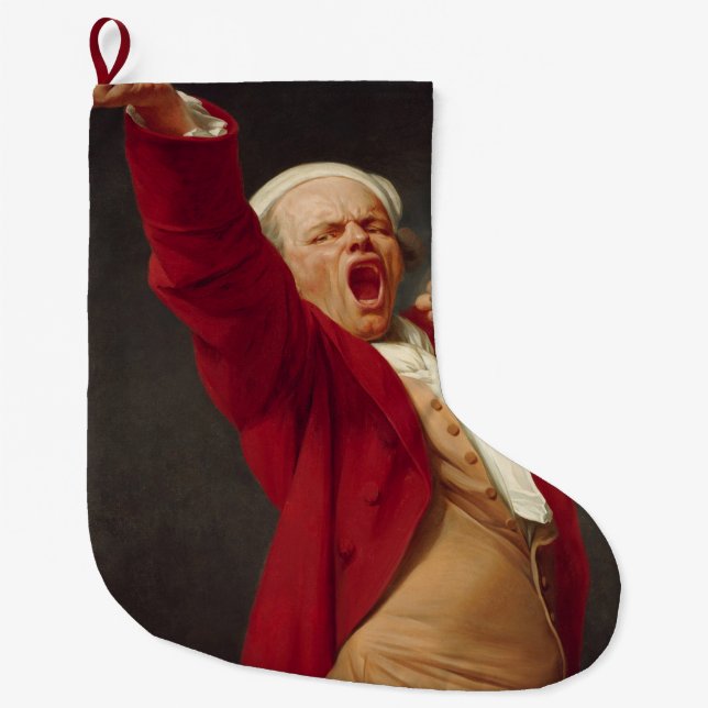 Calcetín Navideño Grande Yawning Man (autorretrato) (de Joseph Ducreux) (Anverso)
