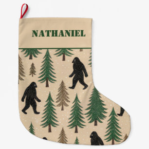 Calcetín Navideño Grande Yeti de novedad personalizado de doble cara