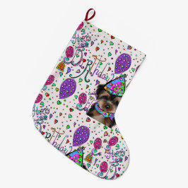 Calcetín Navideño Grande Yorkie Poo