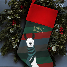 Calcetín Navideño Llama de invierno divertida y acogedora | Tirado