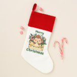 Calcetín Navideño Monkey Christmas Letter Winter Animals Monkeys<br><div class="desc">Merry Christmas. The monkey at Christmas as a Christmas greeting. Funny animals in the letter for the holidays. A sweet Christmas greeting. Monkeys are cute animals and perfect for Christmas.</div>