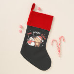 Calcetín Navideño Mono Que Te Amo Nieve Mucho Pun De Snowman<br><div class="desc">Un mono lindo con un muñeco de nieve. Te amo mucho la nieve - un juego de nieve para el invierno y los Navidades. Un cálido saludo en la temporada fría para las vacaciones. Navidades mono con muñeco de nieve.</div>