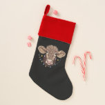 Calcetín Navideño Navidades Vaca Lover ilumina a granjeros de granja<br><div class="desc">Navidades Vaca Lover ilumina a granjeros de granja Navidad</div>