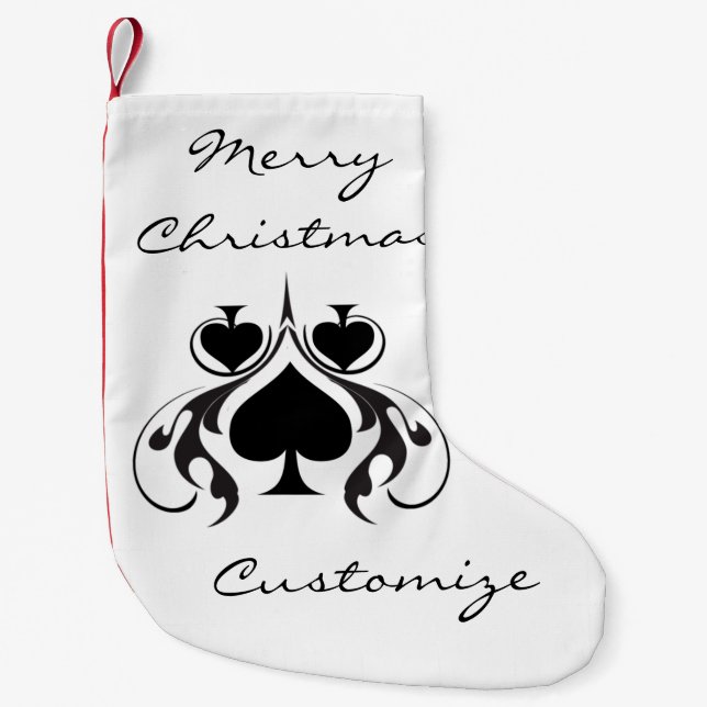 Calcetín Navideño Pequeño 3 Black Spades Tribal Thunder_Cove (Anverso)