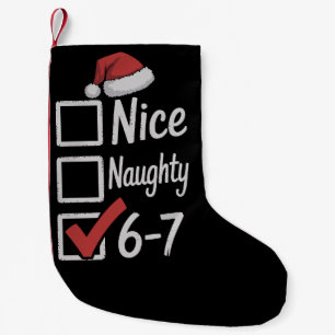 Calcetín Navideño Pequeño 6-7 Meme Bonito Travieso 67 Navidad Rotura Cerebra