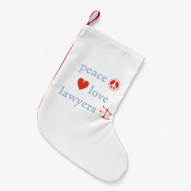 Calcetín Navideño Pequeño Abogados del amor de la paz (Frente (Colgado))