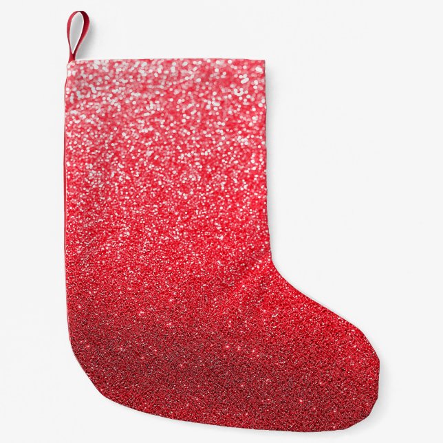 Calcetín Navideño Pequeño Abstract glitter lights backgroundabstract, graphi (Anverso)