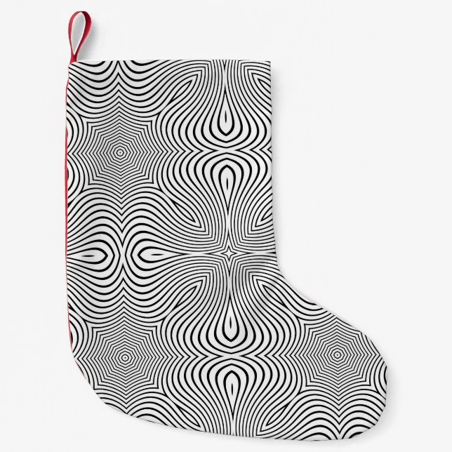 Calcetín Navideño Pequeño Abstract pattern of wavy stripes or rippled 3D rel (Anverso)