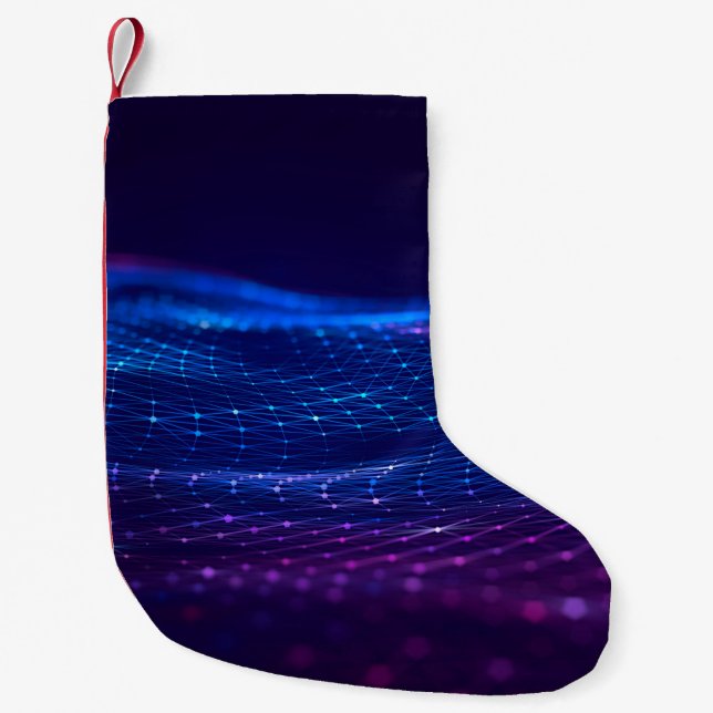 Calcetín Navideño Pequeño Abstract polygonal space low poly dark background  (Anverso)