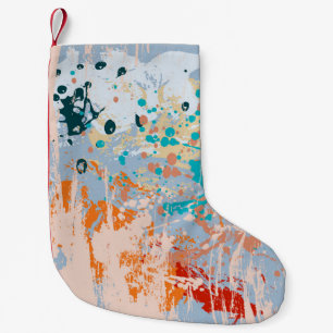 Calcetín Navideño Pequeño Abstract vintage background with multi-colored pai